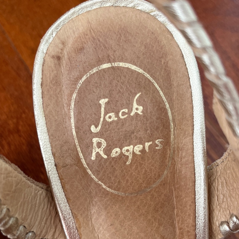 Jack Rogers Gold Wedge Sandals - Picture 2 of 11